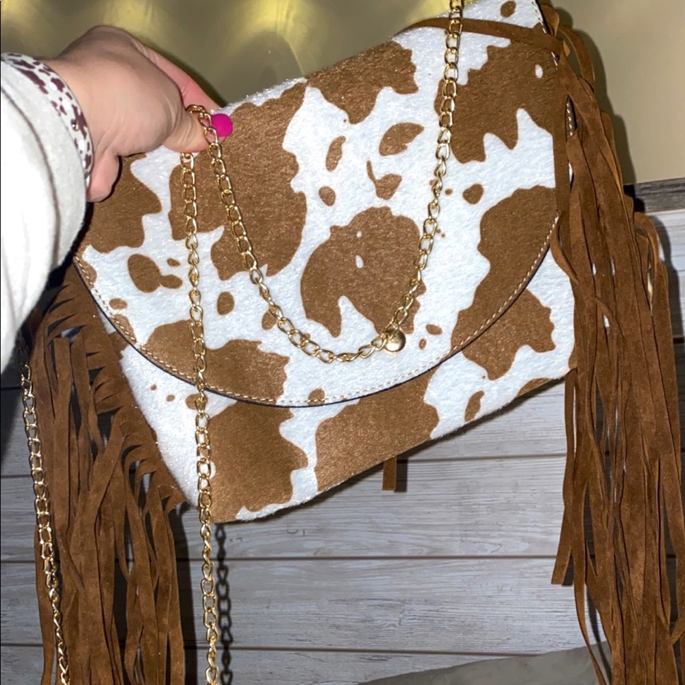 Cow print crossbody